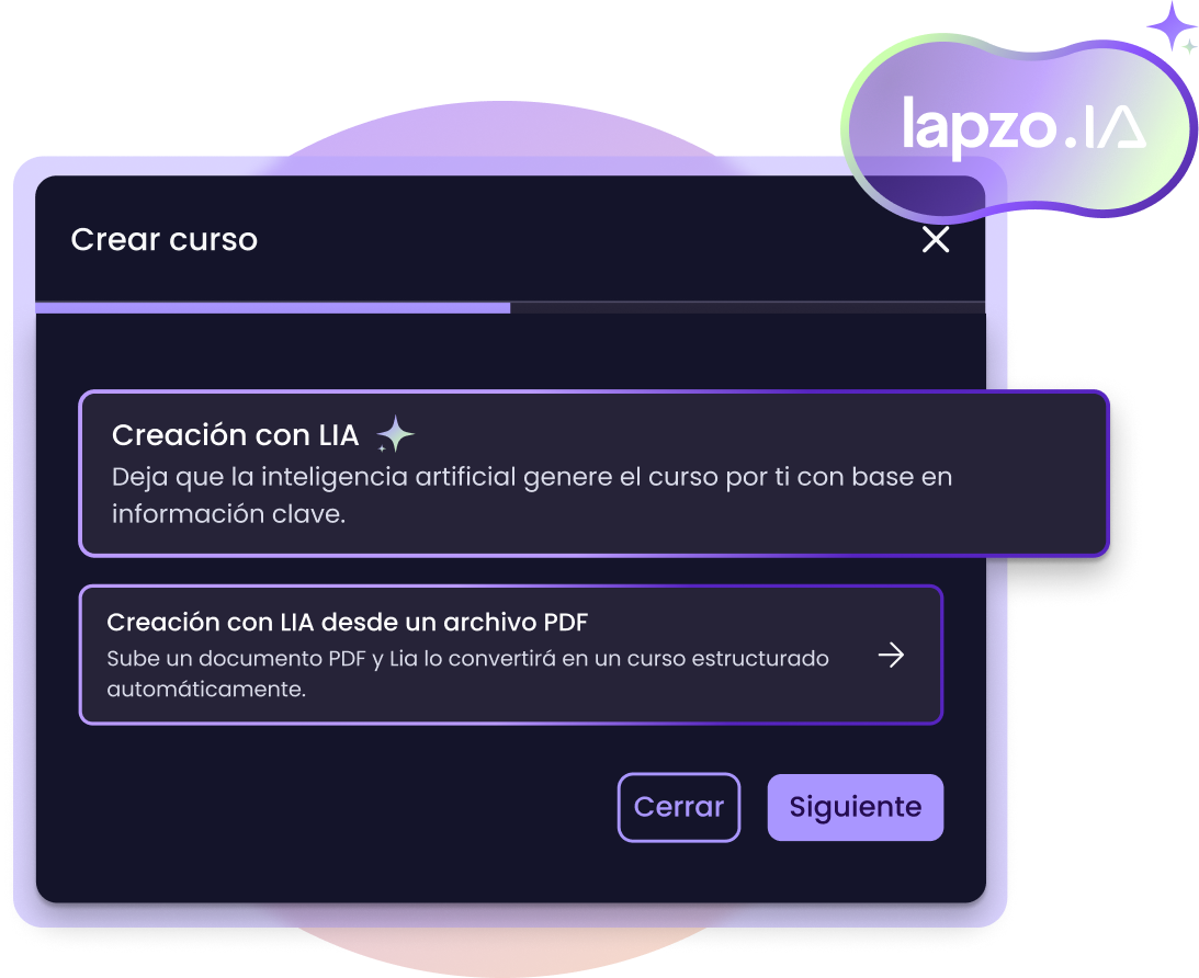 Herramientas de Lapzo para crear cursos con inteligencia artificial.