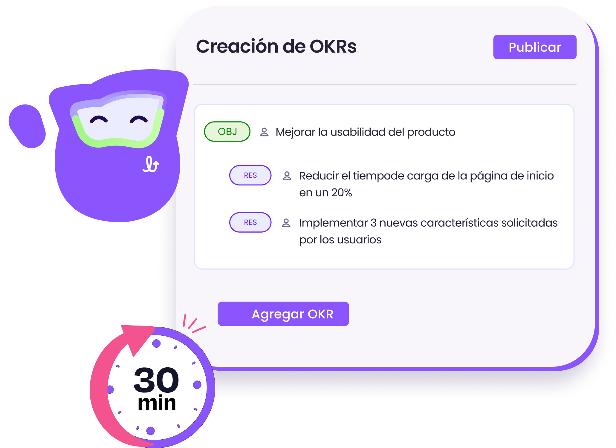 Asistente de inteligencia artificial para crear objetivos en Lapzo.